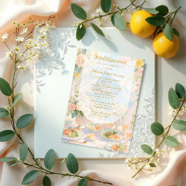 Glam Gold Mediterranean Bridal Brunch Vintage Kaart