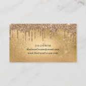 Glam Gold Metallic Glitter Drip Hair & Make-up Visitekaartje (Achterkant)