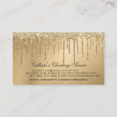 Glam Gold Metallic Glitter Druppels Reinigingsserv Visitekaartje (Achterkant)
