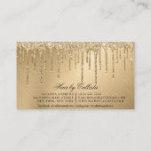 Glam Gold Metallic Glitter Druppelt Haar Schaar Visitekaartje (Achterkant)