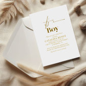 Glam Gold Minimalist Baby shower Uitnodiging