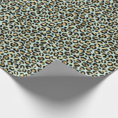 Glam Gold Mint Green Leopard Print Cadeaupapier (Hoek)
