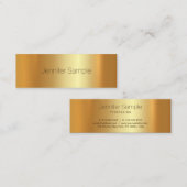 Glam Gold Moderne, geavanceerde Trending Plain Mini Visitekaartje (Voorkant / Achterkant)