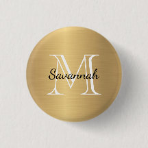 Glam Gold Monogram Faux Metal