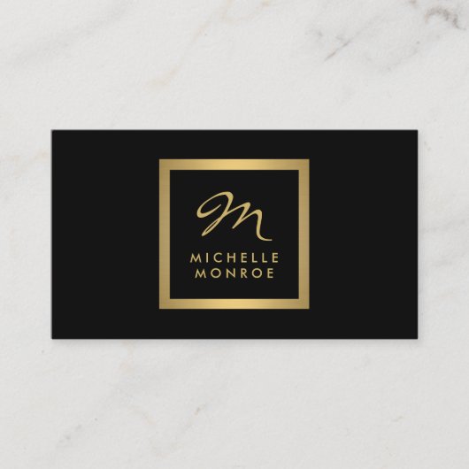 Glam Gold Monogram Visitekaartje (Voorkant)