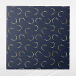Glam Gold Moons Navy Blue Tegeltje<br><div class="desc">Navy Blue tegel met gouden manen. Hex code voor marineblauw is #202A44.</div>