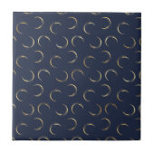 Glam Gold Moons Navy Blue Tegeltje (Voorkant)