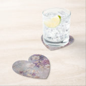 Glam Gold Paarse Floral Sparkle Verjaardag Kartonnen Onderzetters (Insitu)