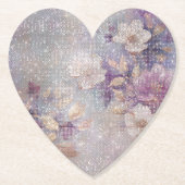 Glam Gold Paarse Floral Sparkle Verjaardag Kartonnen Onderzetters (Voorkant)