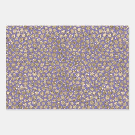 Glam Gold Paarse leopard Print Inpakpapier Vel (Voorkant)