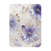 Glam Gold Paarse Parel Wit Bloemen Magneet (Verticaal)