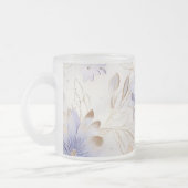  Glam Gold Paarse Parel Wit Bloemen Matglas Koffiemok (Links)