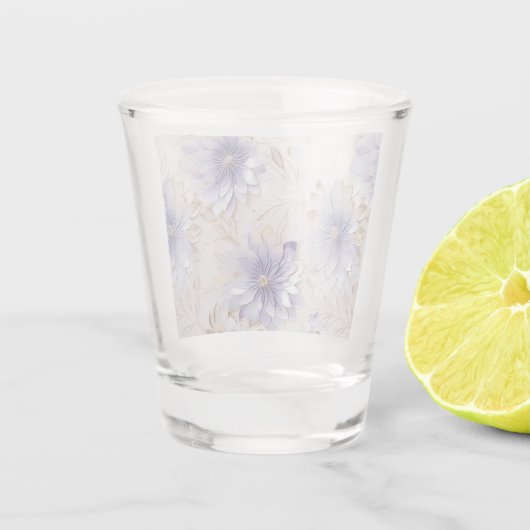  Glam Gold Paarse Parel Wit Bloemen Shot Glas (Achterkant)