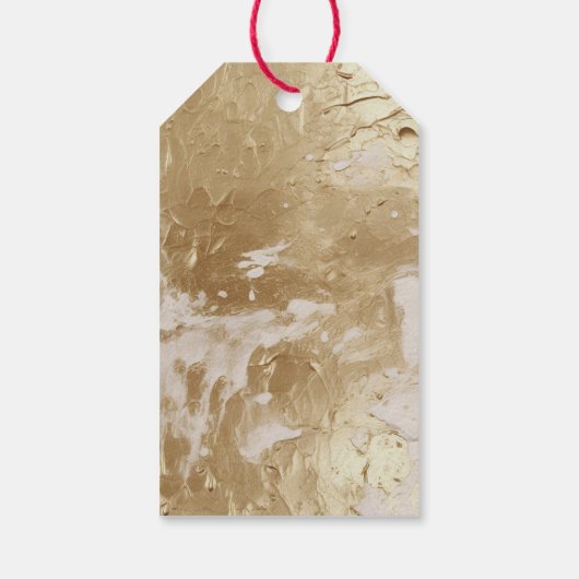 Glam Gold Paint Glitter Sparkle Christmas Tree Cadeaulabel (Achterkant)