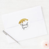 Glam Gold Paint op Witte Moderne Stylist Dank u Ronde Sticker (Envelop)