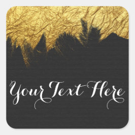 Glam Gold Paint op zwart - Modern Stylist Boutique Vierkante Sticker