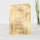Glam Gold Peace Love Kaart (Voorkant)