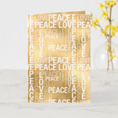 Glam Gold Peace Love Kaart (Gele Bloem)
