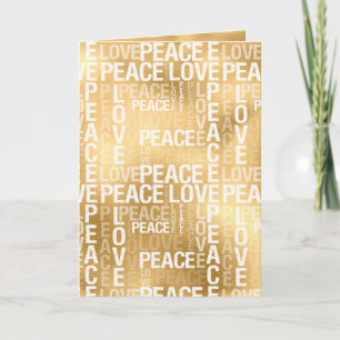 Glam Gold Peace Love Kaart