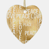 Glam Gold Peace Love Keramisch Ornament (Rechts)