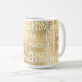 Glam Gold Peace Love Koffiemok (Voorkant rechts)