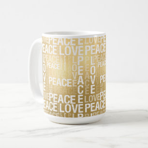 Glam Gold Peace Love    Koffiemok
