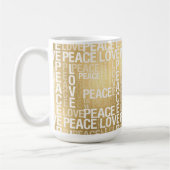 Glam Gold Peace Love Koffiemok (Links)