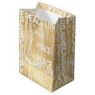 Glam Gold Peace Love Medium Cadeauzakje