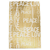 Glam Gold Peace Love Medium Cadeauzakje (Voorkant)