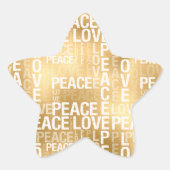 Glam Gold Peace Love Ster Sticker (Voorkant)