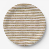 Glam Gold Pearl Stripes Papieren Bordje (Voorkant)