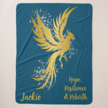 Glam Gold Phoenix Silver Glitter Monogram Blauw |