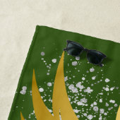 Glam Gold Phoenix Silver Glitter Monogram Groen | Strandlaken (In situ)