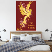 Glam Gold Phoenix Silver Glitter Monogram kastanje Canvas Afdruk (Insitu (Slaapkamer))