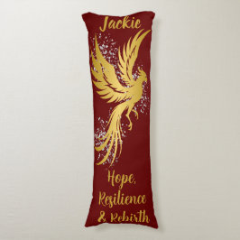 Glam Gold Phoenix Silver Glitter Monogram kastanje Lichaamskussen