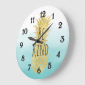 Glam Gold Pineapple Aqua Waterverf Ombre Grote Klok (Hoek)