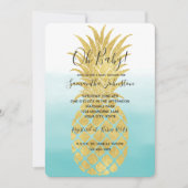 Glam Gold Pineapple Aqua Waterverf Ombre Kaart (Voorkant)