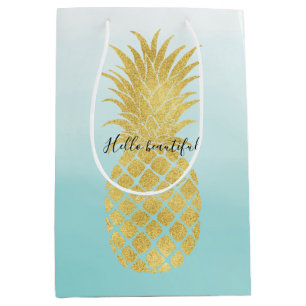 Glam Gold Pineapple Aqua Waterverf Ombre Medium Cadeauzakje