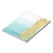 Glam Gold Pineapple Aqua Waterverf Ombre Notitieblok (Linkerzijde)
