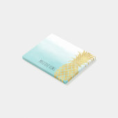 Glam Gold Pineapple Aqua Waterverf Ombre Post-it® Notes (Schuin)