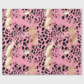 Glam Gold Pink Black Leopard Print Cadeaupapier (Vlak)