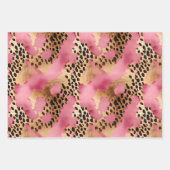 Glam Gold Pink Black Leopard Print Inpakpapier Vel (Voorkant 3)