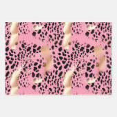 Glam Gold Pink Black Leopard Print Inpakpapier Vel (Voorkant)