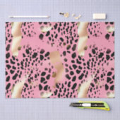Glam Gold Pink Black Leopard Print Tissuepapier (Craft)