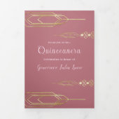 Glam Gold Quinceanera Party uitnodiging (Cover)