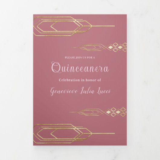 Glam Gold Quinceanera Party uitnodiging (Cover)