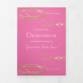 Glam Gold Quinceanera Party uitnodiging (Cover)