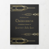 Glam Gold Quinceanera Party uitnodiging (Cover)