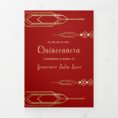 Glam Gold Quinceanera Party uitnodiging (Cover)