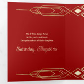 Glam Gold Quinceanera Party uitnodiging (Binnenzijde eerst)